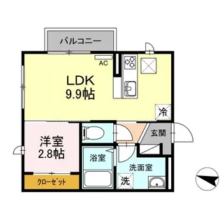 1LDKの間取り画像