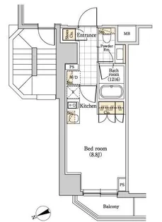 東京都港区新橋5【マンション】の間取り