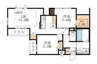 ル リアン【1階】の間取り