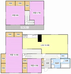静岡県湖西市新居町中之郷【一戸建】の間取り
