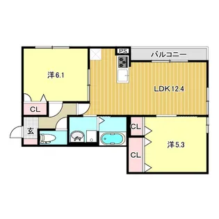 上甲子園廣和レジデンス【1階】の間取り