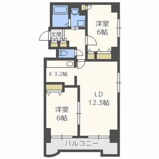 北海道札幌市中央区南十一条西6【マンション】の間取り