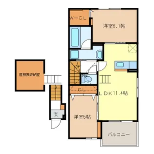 ファイン・ゼファー II【2階】の間取り