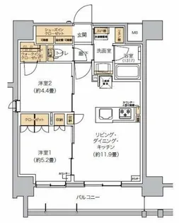 リビオメゾン芝浦【13階】の間取り