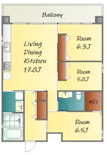 ライフメント平和大通り【13階】の間取り