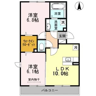 熊本県熊本市南区出仲間2【アパート】の間取り
