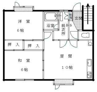 勝山第5ハイツ【1階】の間取り
