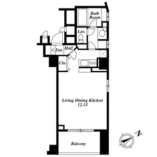 東京都港区六本木2【マンション】の間取り