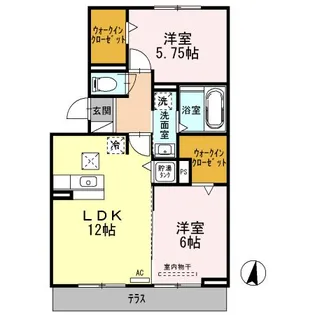 リヴェールコッコロ【1階】の間取り