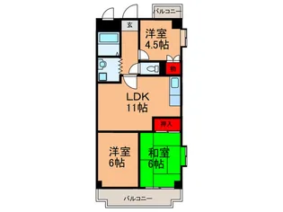 ルミナス湯里【2階】の間取り
