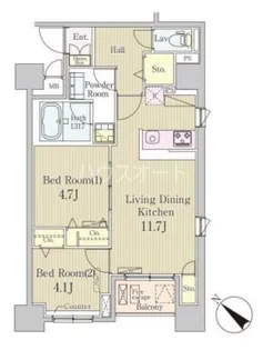 クレール日本橋【3階】の間取り