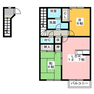 ロジュマンペルルA棟【2階】の間取り