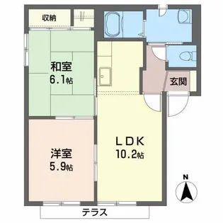 フレグランス・ユーC【1階】の間取り