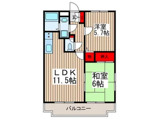 エマーレ北越谷【6階】の間取り