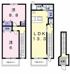 フリッシュII【2階】の間取り