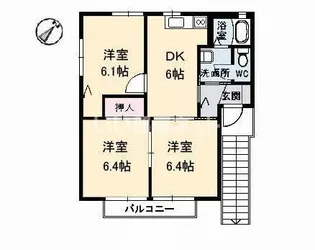 シャルマン C棟【1階】の間取り