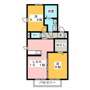 グランテラス宮子A【2階】の間取り