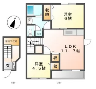 ロジュマン・ラフィネ A【2階】の間取り