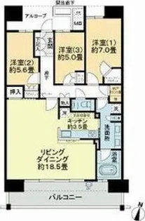 パークホームズ仙台定禅寺通【18階】の間取り