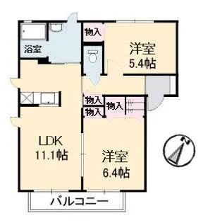 ディアス 愛宕【1階】の間取り
