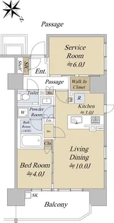 シティハウス巣鴨【4階】の間取り