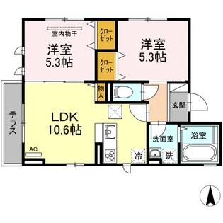 マイプレイス東照宮A【2階】の間取り