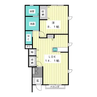 サンモールよもぎ A棟【1階】の間取り