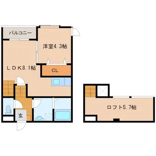 エルシャトー小郡【2階】の間取り