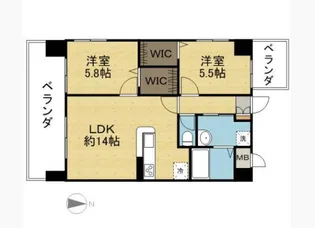 アージョスパジオ弐番館【8階】の間取り