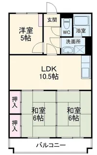 グリーンパークマンション【5階】の間取り