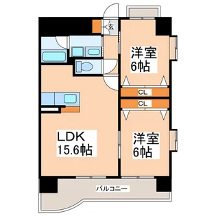 QREST熊本船場【9階】の間取り
