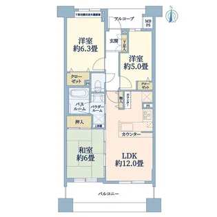 ライオンズマンションセントワーフ横濱【5階】の間取り