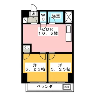 中央マンション【3階】の間取り