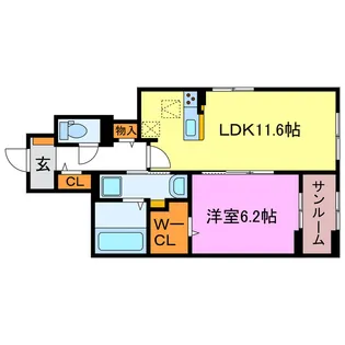 ブライトピアニー【1階】の間取り
