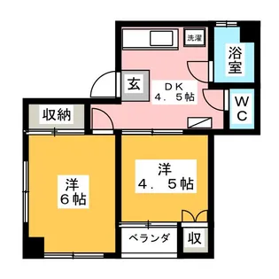 サニーハイツ【4階】の間取り