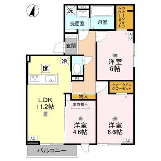 テラス オルキデ宝来【1階】の間取り
