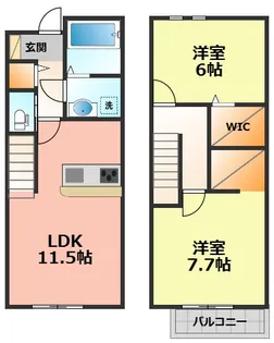 MAISONETTE LAND 込野 Bの間取り