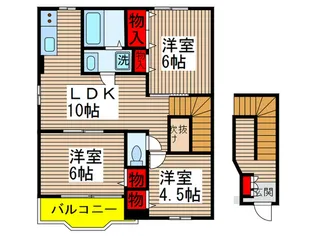 ヴィラパルテ-ル【2階】の間取り
