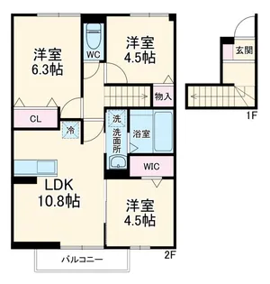 ファミーユ T【2階】の間取り