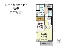 D-chambre松寺【1階】の間取り