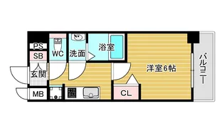プレサンスOSAKA姫里ヴィオン【6階】の間取り
