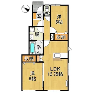 ペットワールド筒井A棟【1階】の間取り