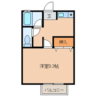 イーストリバースガーデンプレイス【2階】の間取り