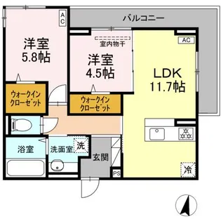 アルカディア中山【2階】の間取り