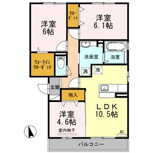 カーサ ドマーニ【3階】の間取り