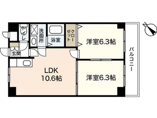 岡山県岡山市南区大福【マンション】の間取り