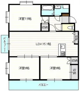 スカイビュー高須台【3階】の間取り