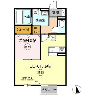 鹿児島県指宿市十町【アパート】の間取り