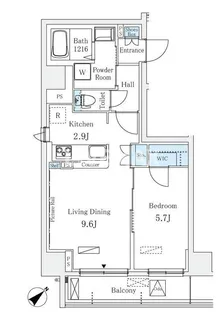 東京都港区麻布十番1【マンション】の間取り