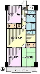 ルミエール戸田【5階】の間取り